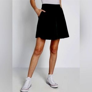 Modcloth Black Velvet skater skirt